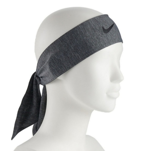 Nwt Nike Dry Dri-Fit Heathered Gray Head Tie Unisex - Picture 1 of 10